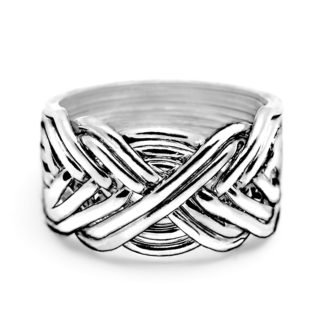 10 BAND PUZZLE RING: STERLING SILVER
