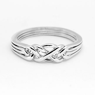 4 BAND PUZZLE RING LIGHT STERLING SILVER
