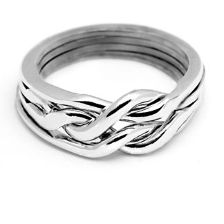 4 CHAIN PUZZLE RING HEAVY-STERLING SILVER