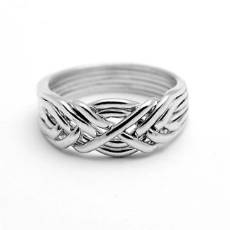 6 BAND PUZZLE RING LIGHT STERLING SILVER