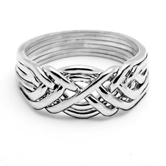 6 BAND HEAVY PUZZLE RING STERLING SILVER