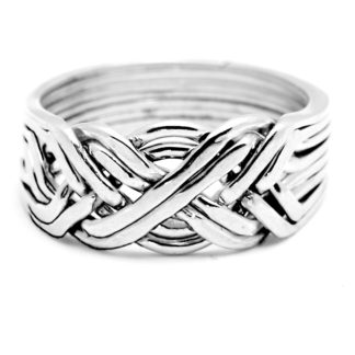 8 BAND PUZZLE RING-STERLING SILVER