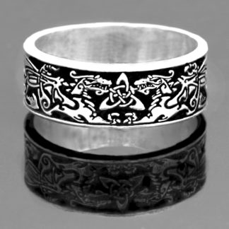 DRAGON RING WIDE IN STERLING SILVER