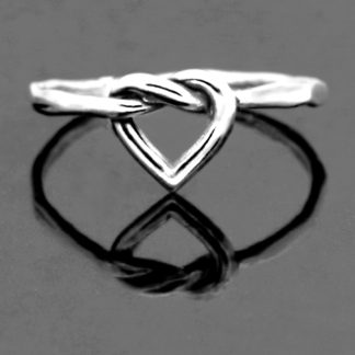 HEART KNOT RING IN STERLING SILVER