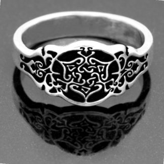 HEART TRISKELE RING IN STERLING SILVER