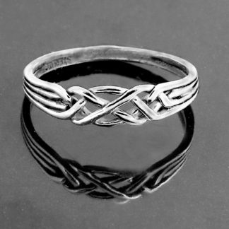 4 BAND FAUX PUZZLE RING IN STERLING SILVER